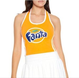 Forever 21 Orange Fanta Halter Top